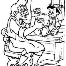 Geppetto's puppet - Coloring page - DISNEY coloring pages - Pinocchio coloring pages