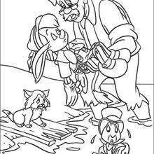 Pinocchio and Geppetto 2 - Coloring page - DISNEY coloring pages - Pinocchio coloring pages