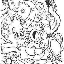 The octopus and Sebastian coloring page