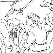 Jim Hawkins Hides From Flying Ship coloring page