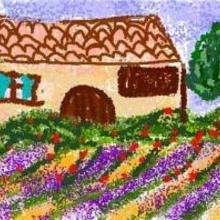 South of France - Drawing for kids - KIDS drawings - LANDSCAPE drawings - VILLAGE