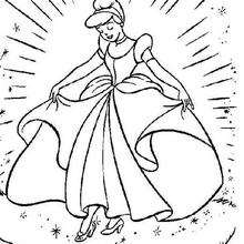 Cinderella's dress - Coloring page - DISNEY coloring pages - Cinderella coloring book pages