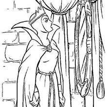Witch and the magic mirror - Coloring page - DISNEY coloring pages - Snow White and the seven dwarfs coloring pages