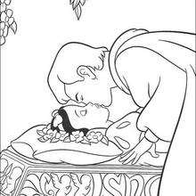 Prince kissing Snow White - Coloring page - DISNEY coloring pages - Snow White and the seven dwarfs coloring pages