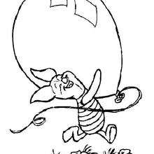 Piglet's ball - Coloring page - DISNEY coloring pages - Winnie The Pooh coloring pages