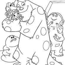 Sulley cuddle - Coloring page - DISNEY coloring pages - Monsters, Inc. coloring pages