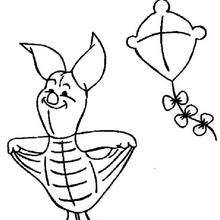 Piglet's kite - Coloring page - DISNEY coloring pages - Winnie The Pooh coloring pages