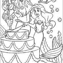 Ariel's birthday cake - Coloring page - DISNEY coloring pages - The Little Mermaid coloring pages