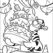 Tigger's cake coloring page
