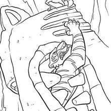 TIGER attacks vultures coloring page