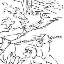 BAGHEERA and MOWGLI in the Jungle coloring page