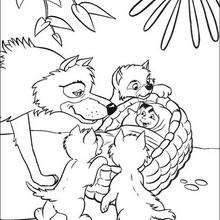 MOWGLI and the wolves coloring page