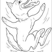 Big Bad Wolf Falls in Fire coloring page