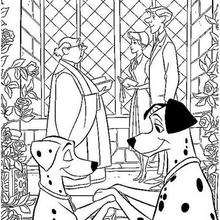 Anita and Roger wedding - Coloring page - DISNEY coloring pages - 101 Dalmatians coloring pages