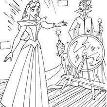 Aurora and the Magic mirror - Coloring page - DISNEY coloring pages - Sleeping Beauty coloring pages