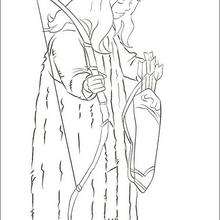 Susan with a bow - Coloring page - MOVIE coloring pages - THE CHRONICLES OF NARNIA coloring book pages