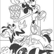 Mickey playing basketball - Coloring page - DISNEY coloring pages - Dingo coloring book pages