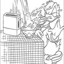 Donald Duck's breakfast - Coloring page - DISNEY coloring pages - Donald Duck coloring pages
