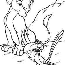 Simba with Zazu coloring page