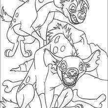 Two hyenas, Shenzi and Banzai - Coloring page - DISNEY coloring pages - The Lion King coloring pages