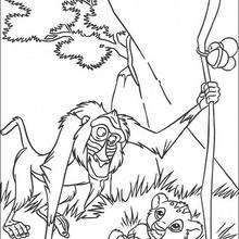 Rafiki and Simba coloring page