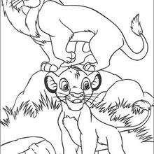 Mufasa and Simba Walk the Pride Lands coloring page