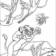Simba catching a beetle - Coloring page - DISNEY coloring pages - The Lion King coloring pages