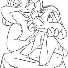 Timon with friend - Coloring page - DISNEY coloring pages - The Lion King coloring pages