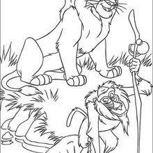 Simba with Rafiki - Coloring page - DISNEY coloring pages - The Lion King coloring pages
