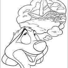Timon dreaming - Coloring page - DISNEY coloring pages - The Lion King coloring pages