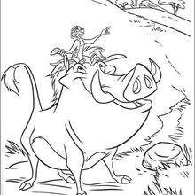 Best Buddies Timon and Pumbaa coloring page