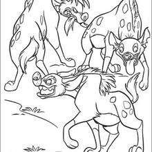 Three hyenas - Coloring page - DISNEY coloring pages - The Lion King coloring pages