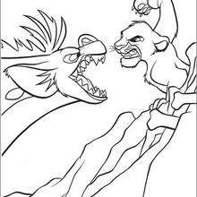 Simba and Banzai, the hyena - Coloring page - DISNEY coloring pages - The Lion King coloring pages
