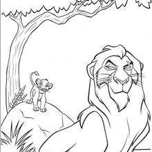 Simba and Uncle Scar coloring page