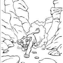 Simba Runs Away coloring page