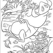 Timon eating beetles - Coloring page - DISNEY coloring pages - The Lion King coloring pages