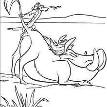 Pumbaa to the Rescue coloring page