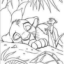 Sleeping Simba coloring page