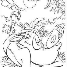 Pumbaa Relaxes coloring page