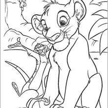 Timon Singing to Simba coloring page