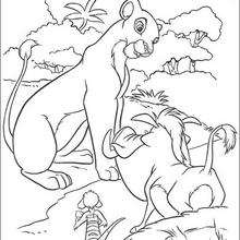 Simba with friends - Coloring page - DISNEY coloring pages - The Lion King coloring pages