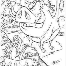 Timon Unhappy with Pumbaa coloring page