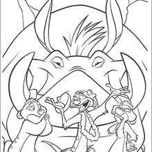 Timon and friends - Coloring page - DISNEY coloring pages - The Lion King coloring pages
