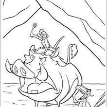 Timon, Pumbaa and Zazu coloring page