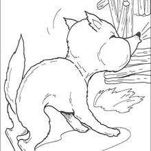 Big Bad Wolf is blowing coloring page