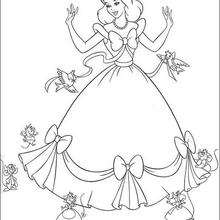 Cinderella's friends - Coloring page - DISNEY coloring pages - Cinderella coloring book pages