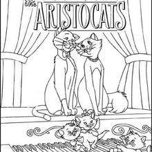 The Aristocats playing piano - Coloring page - DISNEY coloring pages - The Aristocats coloring pages