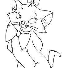 Little Aristocat kitten girl coloring page