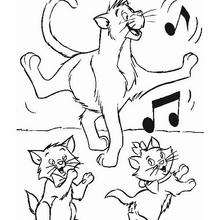 The Aristocats dancing - Coloring page - DISNEY coloring pages - The Aristocats coloring pages