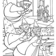 Flora, Fauna and Merryweather - Coloring page - DISNEY coloring pages - Sleeping Beauty coloring pages